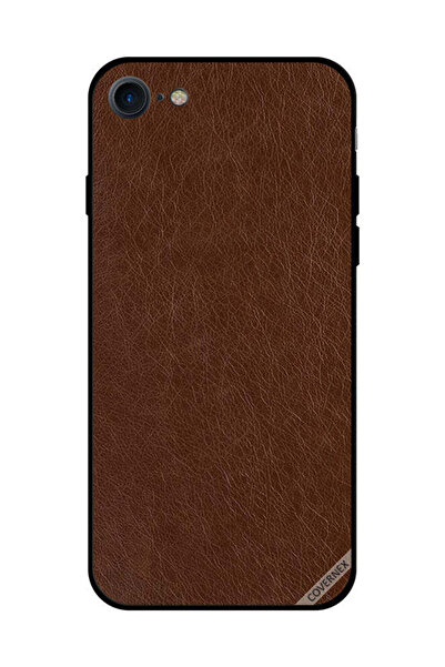Covernex غطاء حماية لجهاز iPhone SE 2020 بنمط جلدي بني داكن