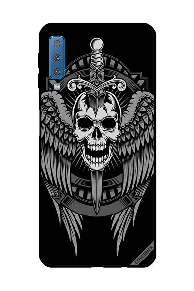 Covernex غطاء حماية لهاتف سامسونج جالاكسي A7 2018 - جمجمة وأجنحة نسر