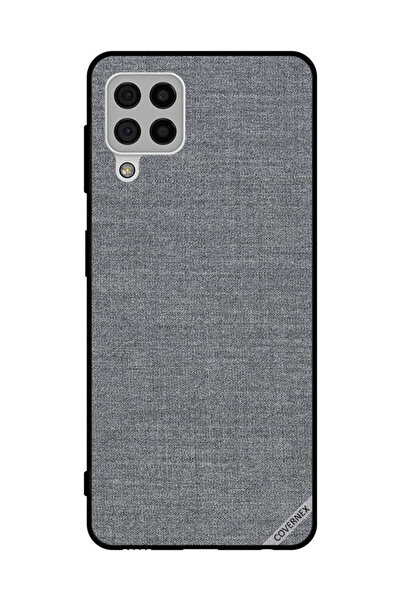 Covernex غطاء حماية لهاتف سامسونج جالاكسي A22 4G بنمط قماش رمادي
