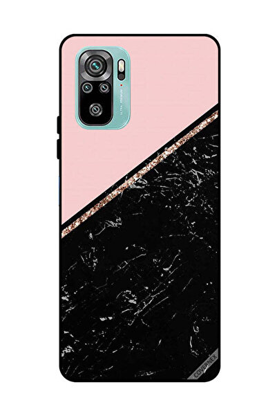 Covernex غطاء حماية لهاتف شاومي ريدمي نوت 10 4G، لون أسود رخامي وشريط ذهبي