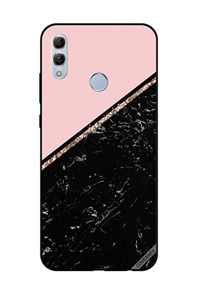 Covernex غطاء حماية لهاتف Honor 10 Lite، لون أسود رخامي وشريط ذهبي