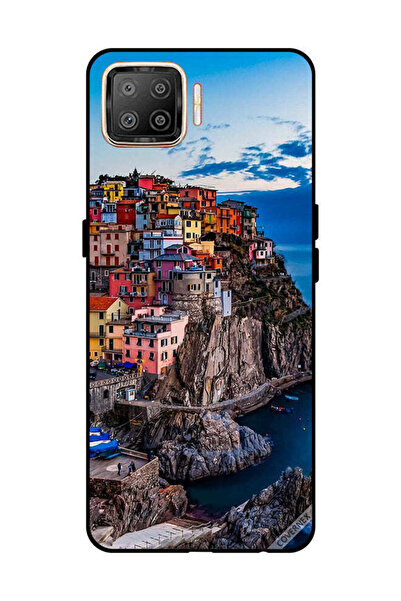 Covernex غطاء حماية لهاتف OPPO F17 - منازل ملونة على البحر