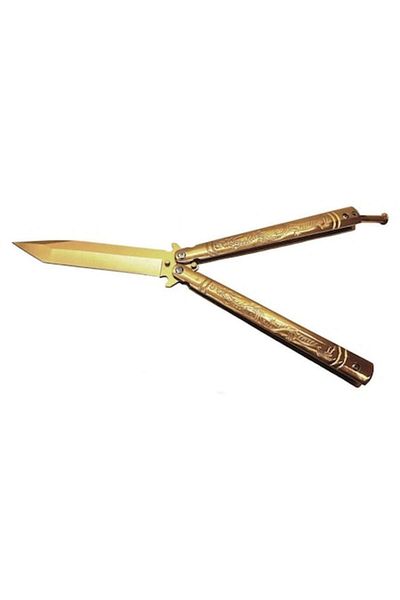 dalimag Cutit Fluture cu Tais, Model Dragon Zburator, Sistem Prindere Curea, 23 cm, Auriu Mat