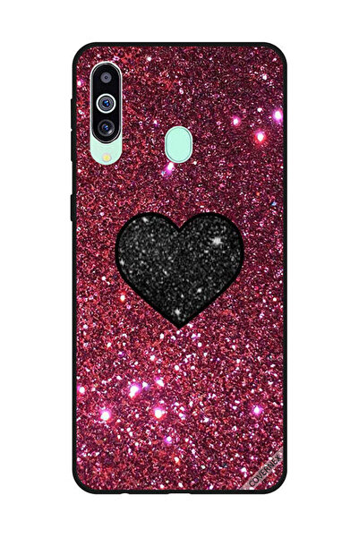 Covernex غطاء حماية لهاتف سامسونج جالاكسي M40/A60 قلب أسود مع بريق أحمر