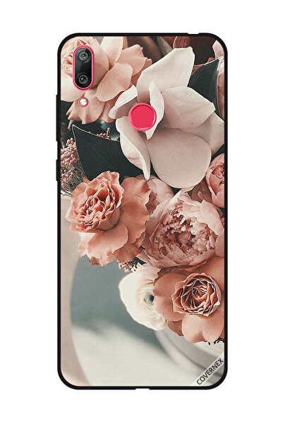 Covernex غطاء حماية لهاتف هواوي Y7 Prime 2019 - باقة زهور الخوخ