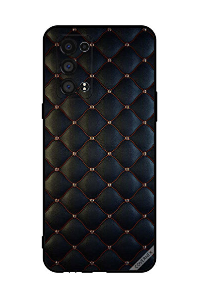 Covernex غطاء حماية لهاتف Oppo Reno6 Pro 5G مطبوع عليه نقشة قماشية سوداء