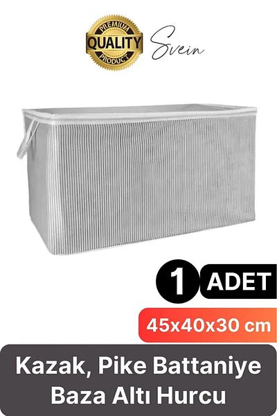 Tex Republic Gray Striped Zippered Mini Size Bag Pillow-Sweater-Clothing Organizer 45*40*30 cm