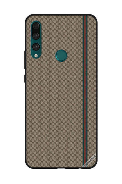 Covernex غطاء حماية لهاتف هواوي Y9 Prime 2019 بخطوط حمراء وخضراء على نمط بني