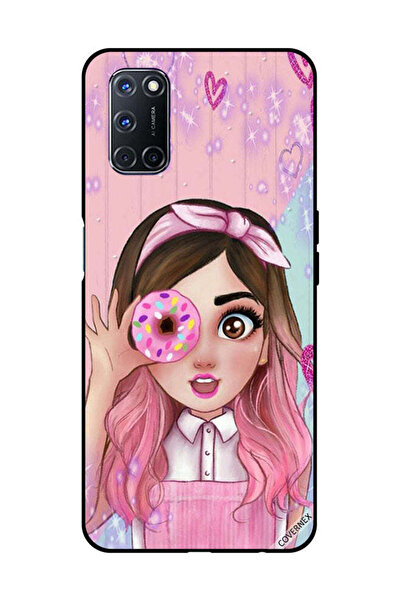 Covernex غطاء حماية لهاتف OPPO A52/A72/A92 فتاة صغيرة لطيفة تحمل دونات
