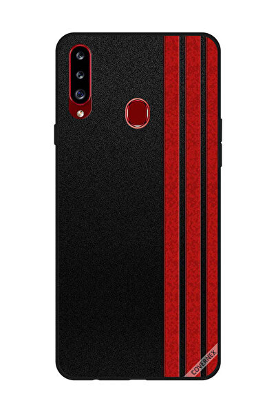 Covernex غطاء حماية لهاتف سامسونج جالاكسي A20s بثلاثة خطوط عمودية حمراء