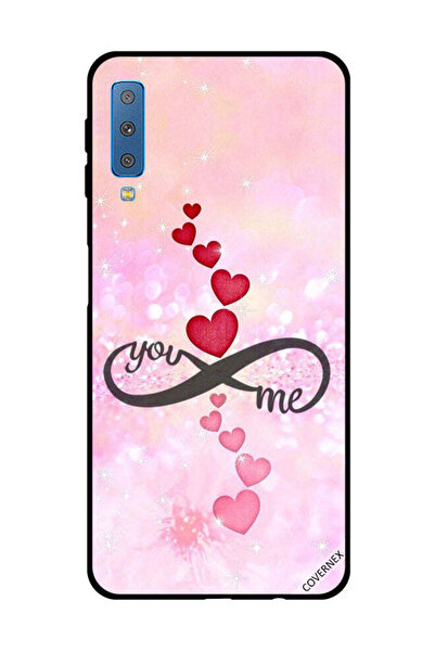 Covernex غطاء حماية لهاتف سامسونج جالاكسي A7 2018 - قلوب حمراء ووردية - يو إن...