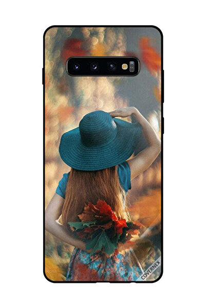 Covernex غطاء حماية لهاتف سامسونج جالاكسي S10 بلس - فتاة قبعة تخفي أوراق الحب