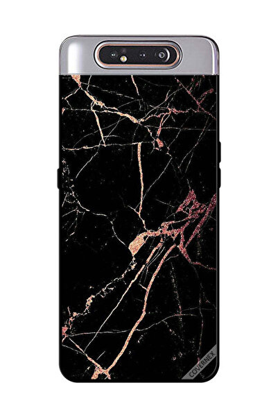 Covernex غطاء حماية لهاتف سامسونج جالاكسي A80 بنمط رخامي أسود