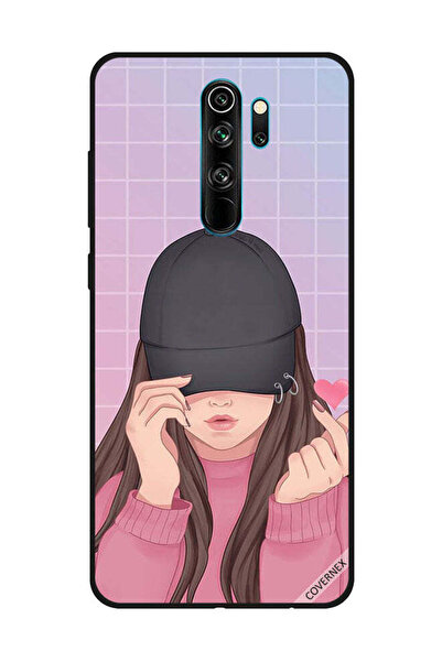 Covernex غطاء حماية لهاتف شاومي ريدمي نوت 8 برو - قبعة سناب لوف السوداء للبنات