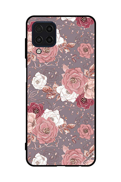 Covernex غطاء حماية لهاتف سامسونج جالاكسي M32 4G بلون الشوكولاتة ونقشة الزهور