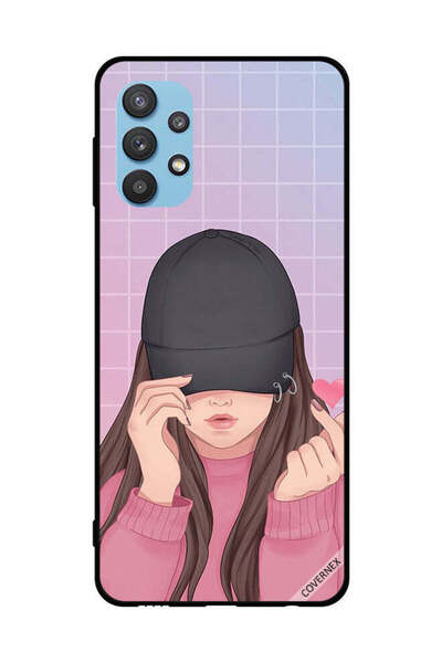 Covernex غطاء حماية لهاتف سامسونج جالاكسي M32 5G سناب لوف، قبعة سوداء للبنات