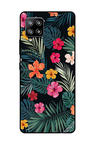Covernex غطاء حماية لهاتف سامسونج جالاكسي M42 5G، زهور متعددة الألوان وريش أخ...