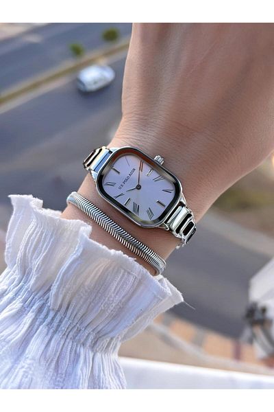 U.S. Polo Assn. U.S.Polo Assn Steel Cord 3 Atm Water Resistant Women Wrist Watch+Bracelet Gift Uspa.2111.M01