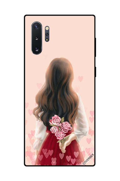 Covernex غطاء حماية لهاتف سامسونج جالكسي نوت 10 بلس - فتاة تخفي الزهور