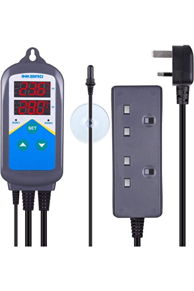 Inkbird جهاز تحكم رقمي في درجة الحرارة مزود بمقبس مزدوج ITC-306، منظم حرارة ل...