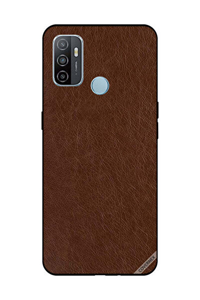 Covernex غطاء حماية لهاتف OPPO A53/A53S بنقشة جلد بني داكن