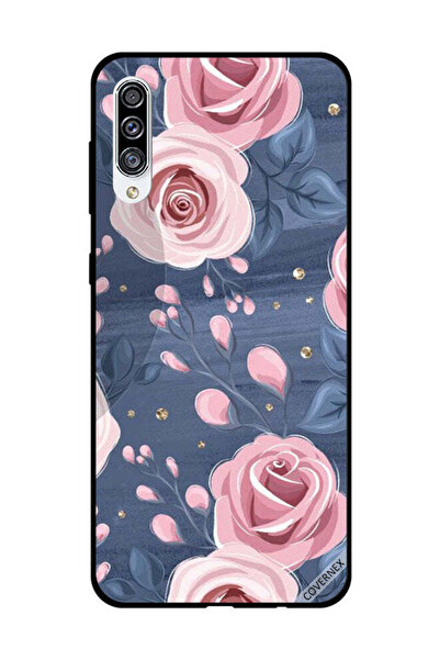 Covernex غطاء حماية لهاتف سامسونج جالاكسي A30s بنقشة ورود وردية وأوراق رمادية...