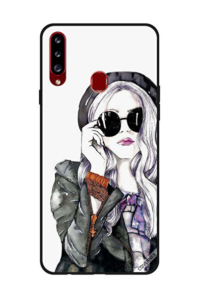 Covernex غطاء حماية لهاتف سامسونج جالاكسي A20s، أسود، زجاجي، بتصميم فتاة لطيفة