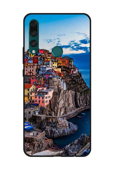 Covernex غطاء حماية لهاتف هواوي Y9 Prime 2019 - منازل ملونة على البحر