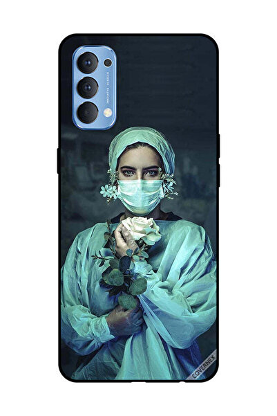 Covernex غطاء حماية لهاتف OPPO Reno 4 4G ممرضة تحمل زهرة