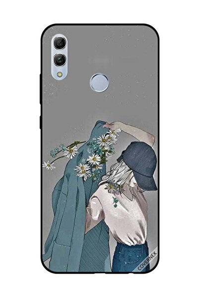 Covernex غطاء حماية لهاتف Honor 10 Lite بتصميم فتاة ترتدي معطفًا مزهرًا