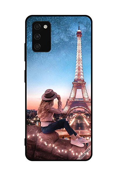 Covernex غطاء حماية لهاتف سامسونج جالاكسي A03s 4G، فتاة قبعة بنية وبرج إيفيل