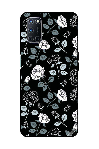 Covernex غطاء حماية لهاتف OPPO A52/A72/A92 بنقشة زهور باللونين الأبيض والأسود