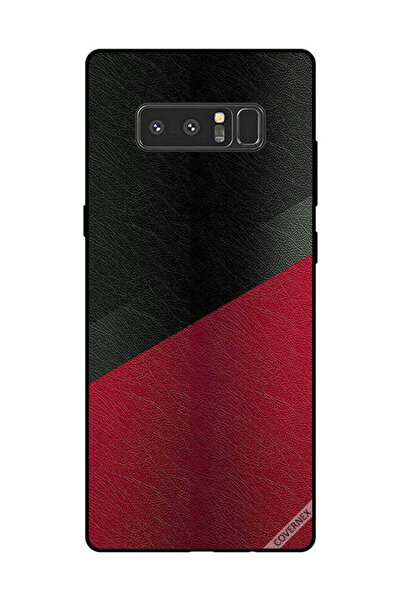 Covernex غطاء حماية لهاتف سامسونج جالاكسي نوت 8 بنقشة جلد أسود وأحمر