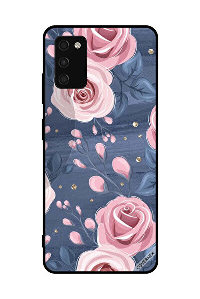 Covernex غطاء حماية لهاتف سامسونج جالاكسي A03s 4G بنقشة ورود وردية وأوراق رما...