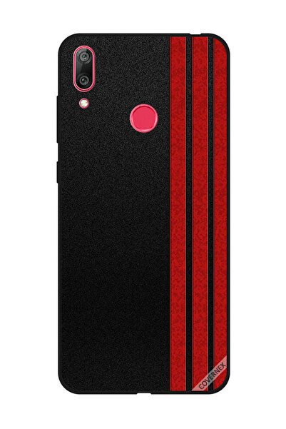 Covernex غطاء حماية لهاتف هواوي Y7 Prime 2019 بثلاثة خطوط عمودية حمراء
