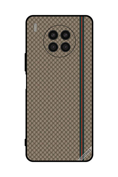 Covernex غطاء حماية لهاتف هواوي نوفا 8i بخطوط حمراء وخضراء على نمط بني