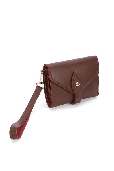 Av A Dos Mini Women's Wallet with Hand Wrist Strap Cash Coin Compartment Wallet with Leaflet
