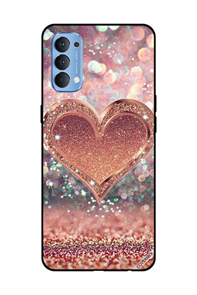 Covernex غطاء حماية لهاتف OPPO Reno 4 4G - قلب ذهبي لامع