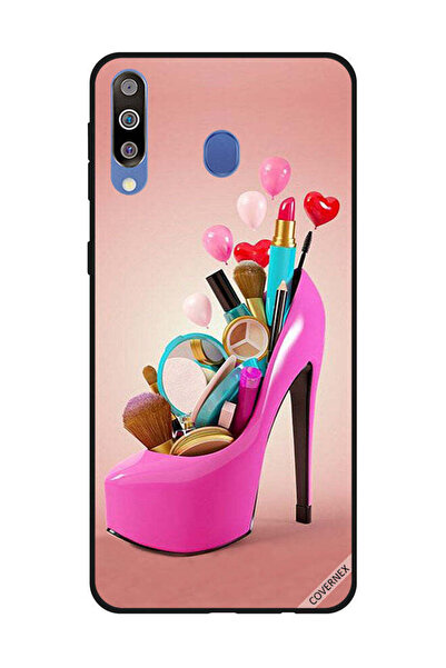 Covernex غطاء حماية لهاتف سامسونج جالاكسي M30 حذاء وردي مع أدوات مكياج