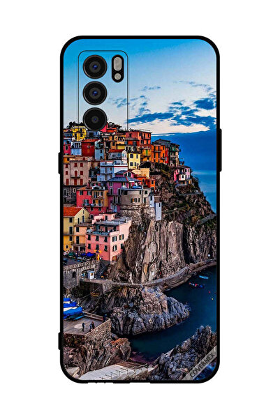 Covernex غطاء حماية لهاتف Oppo Reno6 5G - منازل ملونة على البحر