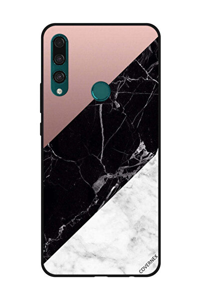 Covernex غطاء حماية لهاتف هواوي Y9 Prime 2019، أبيض وأسود، الجزء العلوي من ال...