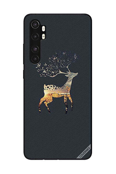 Covernex غطاء حماية لهاتف شاومي مي نوت 10 لايت - فراشات وردية داكنة وزهور بيضاء