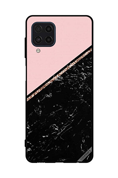 Covernex غطاء حماية لهاتف سامسونج جالاكسي M22 4G، لون أسود رخامي وشريط ذهبي