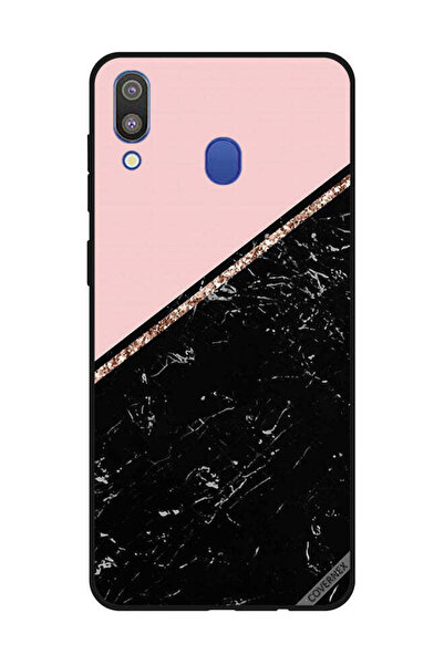 Covernex غطاء حماية لهاتف سامسونج جالاكسي M20 - أسود رخامي وشريط ذهبي