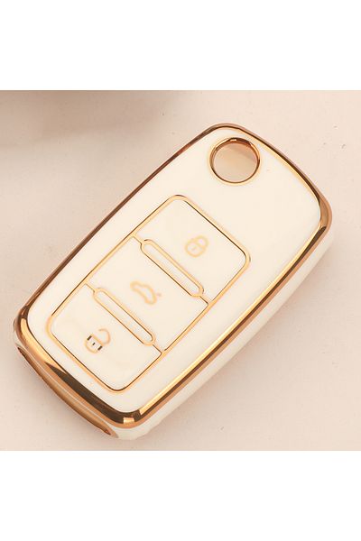 Choice Beige jingyuqin TPU Car Flip Key Case Cover For Volkswagen VW Polo Golf Passat Tiguan Beetle Caddy E