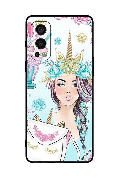 Covernex غطاء حماية لهاتف OnePlus Nord 2 5G رموش على الحقيبة وفتاة وحيد القرن