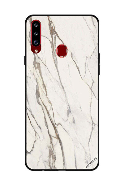 Covernex غطاء حماية لهاتف سامسونج جالاكسي A20s بنمط رخامي أبيض متشقق