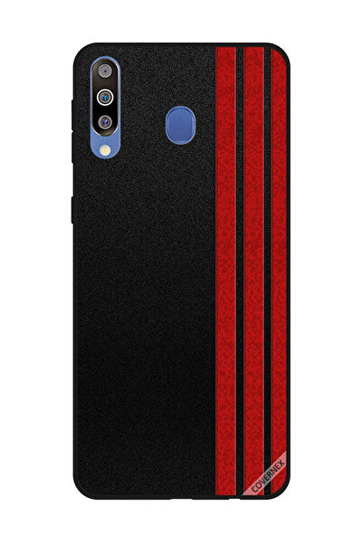 Covernex غطاء حماية لهاتف سامسونج جالاكسي M30 بثلاثة خطوط عمودية حمراء