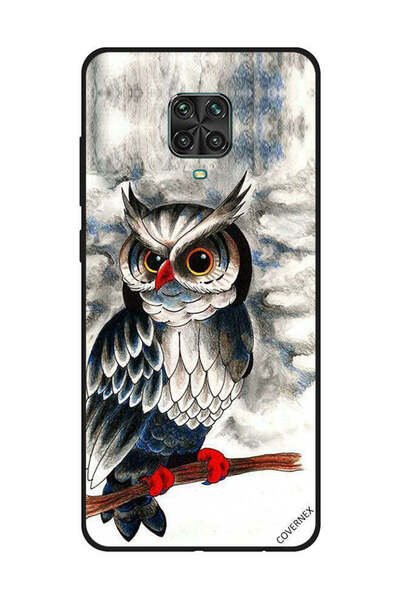 Covernex غطاء حماية لهاتف شاومي ريدمي نوت 9S/9 برو - رسمة بومة فنية