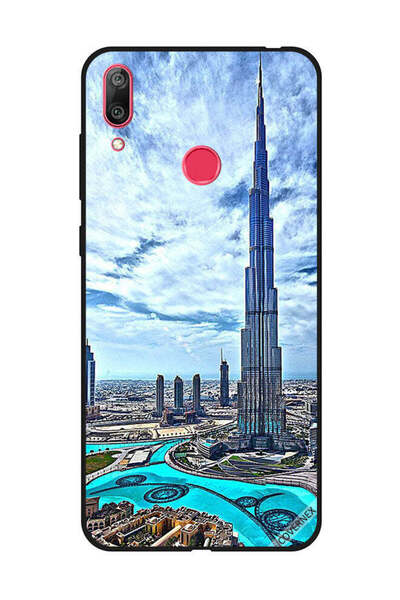 Covernex غطاء حماية لهاتف هواوي Y7 Prime 2019 - برج خليفة - غيوم مؤثرة